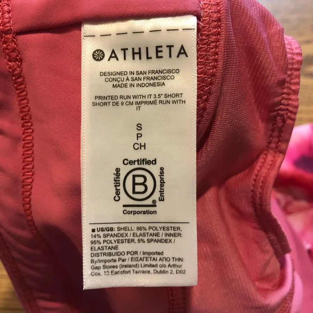 Athleta Run With It Shorts Pink Floral